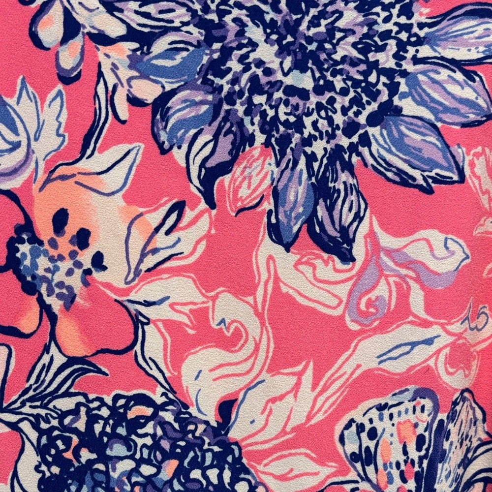 Pink Floral Ruffle Hem Shift Dress - Picture 6 of 6